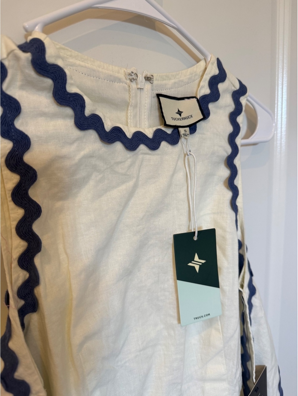 TUCKERNUCK Ivory Ric Rac Tie Brocks Dress - Picture 3 of 3